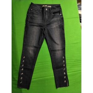 Seven7 Women's Skinny Jeans Studded Grommet Hem Dark Wash Size 4